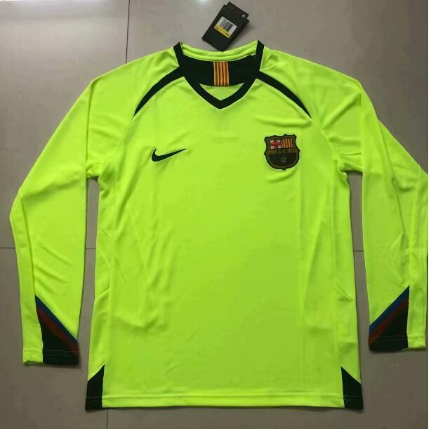 2005-06 Barcelona Retro Away Long Sleeve Soccer Jersey Shirt